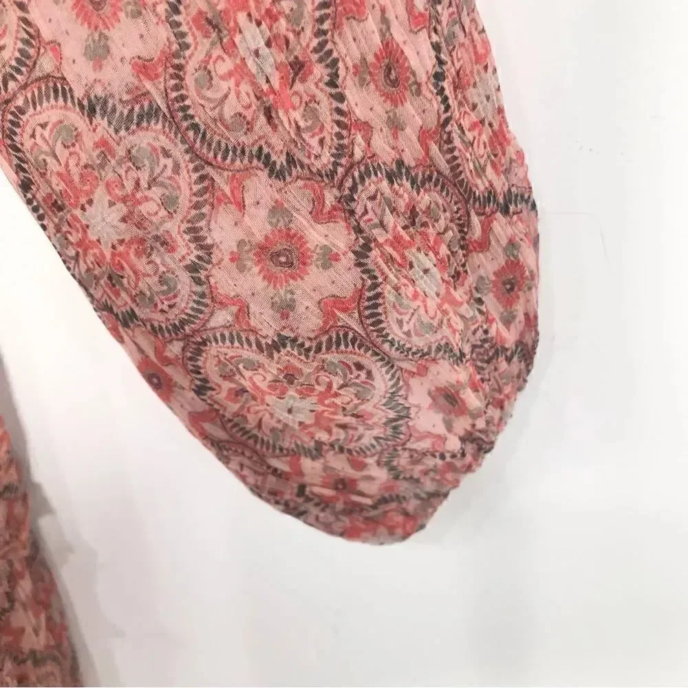 Sundance Mosiac Breeze Orange Mosaic Pattern Tiered Flowy Sheath Dress